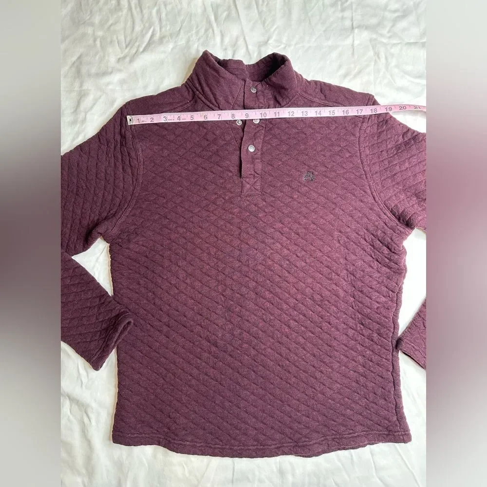 Avalanche Outdoor Quilted Burgundy Pullover Cozy Cotton Blend, Snap Front Large - Picture 5 of 11